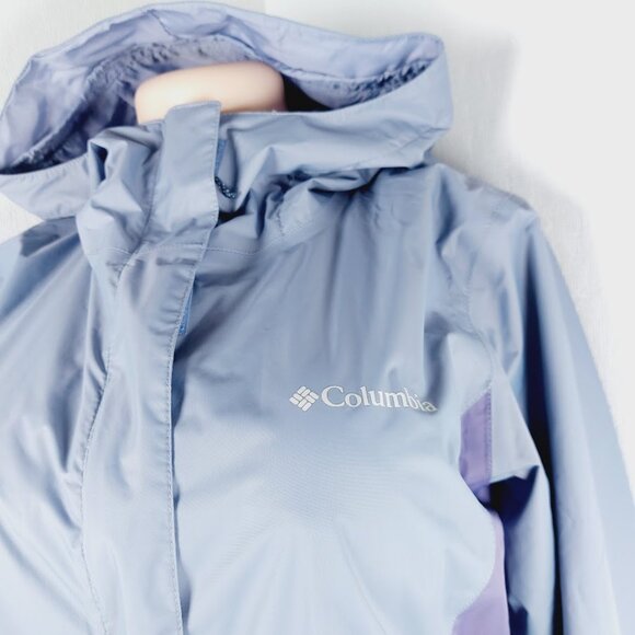 Columbia Women's Purple Gray Arcadia II Hooded Terrain Rain Jacket Size M - Picture 3 of 16